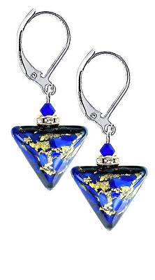 Lampglas - Magické náušnice Evening Date Triangle s 24karátovým zlatem v perlách Lampglas ETA5