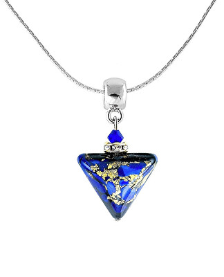 Lampglas - Magický náhrdelník Evening Date Triangle s 24karátovým zlatem v perle Lampglas NTA5