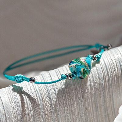 Lampglas - Náramek s 24karátovým zlatem v perle Lampglas Turquoise Emotion BLH51/CHI