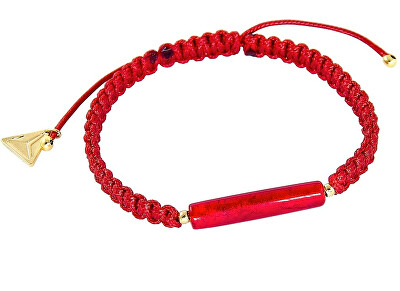 Lampglas - Ochraňující červený náramek Shamballa Red Line s 24kt zlatem v perle Lampglas BSHX4