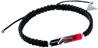 Lampglas - Partnerský náramek Shamballa Red Black s unikátní perlou Lampglas BSHX10