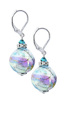Lampglas - Půvabné náušnice Provence Lady s ryzím stříbrem v perlách Lampglas ERO12