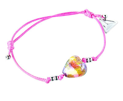 Lampglas - Půvabný náramek Pink Candy s 24karátovým zlatem v perle Lampglas BLH15