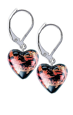 Lampglas - Romantické náušnice Fire Heart s 24karátovým zlatem v perlách Lampglas ELH30