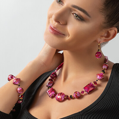 Lampglas - Skvostný náhrdelník Berrylicious Gem s 24karátovým zlatem v perlách Lampglas NRO15