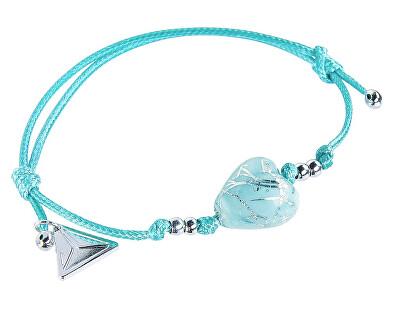 Lampglas - Tyrkysový náramek Turquoise Caress s ryzím stříbrem v perle Lampglas BLH12