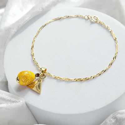 Lampglas - Úchvatný náramek Sunlite Nude s 24karátovým zlatem v perle Lampglas BNM1/AG/POZ