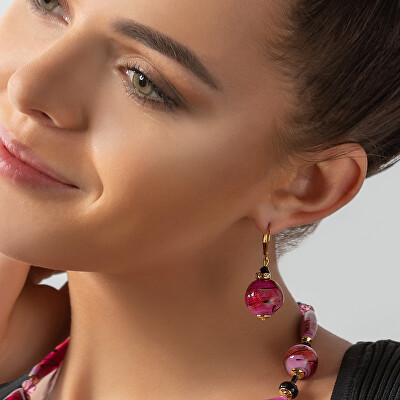 Lampglas - Unikátní náušnice Berrylicious Gem s 24karátovým zlatem v perlách Lampglas ERO15