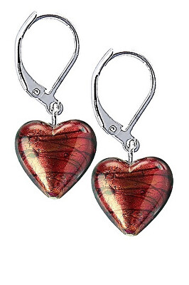 Lampglas - Výrazné náušnice Fire Heart s 24karátovým zlatem v perlách Lampglas ELH23