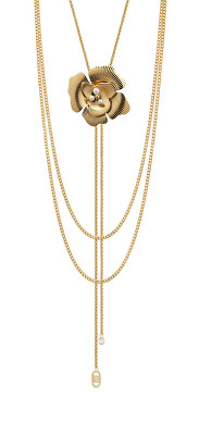 Liu Jo - Dlouhý pozlacený náhrdelník Květina s perličkou LJ3078