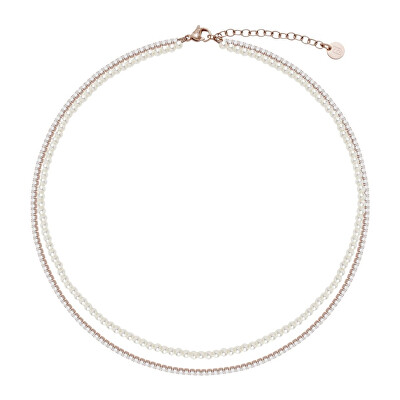 Liu Jo - Dvojitý pozlacený perlový náhrdelník pro ženy LJ3028