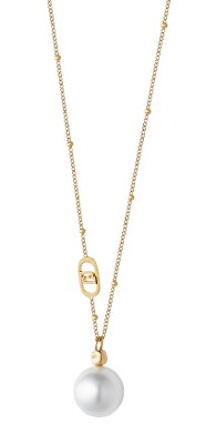 Liu Jo - Minimalistický pozlacený náhrdelník se syntetickou perlou LJ3015