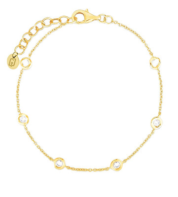 Liu Jo - Něžný pozlacený náramek se zirkony Essential LJ2467