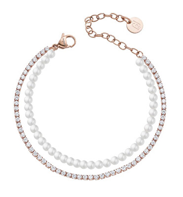 Liu Jo - Pozlacený dvojitý náramek se syntetickými perlami LJ3029