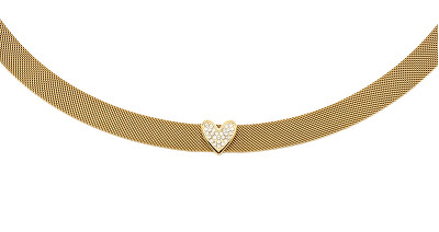 Liu Jo - Stylový pozlacený náhrdelník Choker se srdíčkem Symbols LJ1867