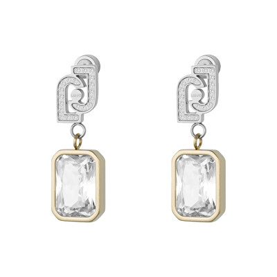 Liu Jo - Třpytivé visací bicolor náušnice z oceli LJ3093