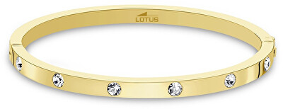 Lotus Style - Pevný pozlacený náramek s krystaly LS1846-2/2