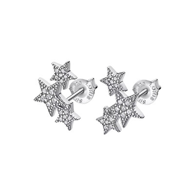 Lotus Silver - Elegantní stříbrné náušnice se zirkony Hvězdičky LP3192-4/1