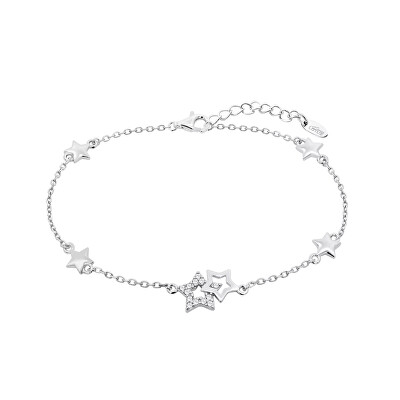 Lotus Silver - Hravý stříbrný náramek s hvězdičkovými přívěsky Trendy LP3177-2/1