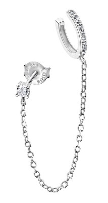 Lotus Silver - Stříbrná dvojitá single náušnice Earparty LP3333-9/1