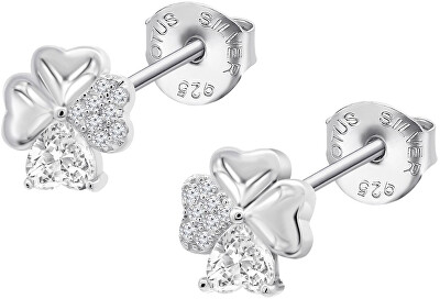 Lotus Silver - Stříbrné náušnice čtyřlístky Mystic LP3851-4/1