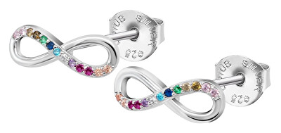 Lotus Silver - Stříbrné náušnice s barevnými zirkony Nekonečno LP1872-4/4