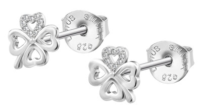 Lotus Silver - Stříbrné náušnice třpytivé čtyřlístky Mystic LP3305-4/1