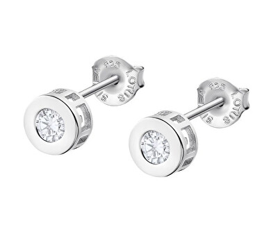 Lotus Silver - Třpytivé stříbrné náušnice s čirými zirkony Pure Essential LP3297-4/1