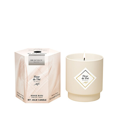 My Jolie Candle - Vonná svíčka 36h s náramkem Silver Les Surprenantes Čajovníkový květ 320284