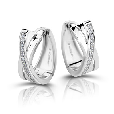 Modesi - Elegantní stříbrné kruhové náušnice M23079