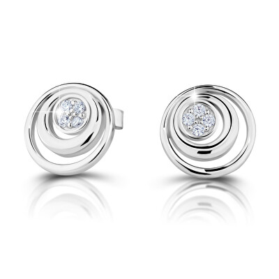 Modesi - Půvabné stříbrné náušnice pecky J234CZ-W