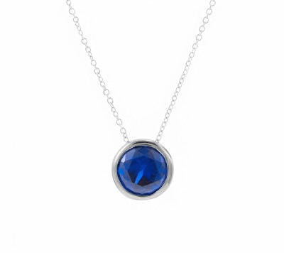 Modesi - Strieborný náhrdelník Dark Blue QJPY5039LW (retiazka, prívesok)