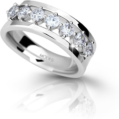 Modesi - Stříbrný prsten se zirkony M11084