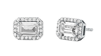 Michael Kors - Blyštivé stříbrné náušnice se zirkony Brilliance MKC1724CZ040