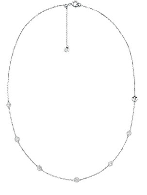 Michael Kors - Elegantní stříbrný náhrdelník se zirkony Brilliance Kors MKC1714CZ040
