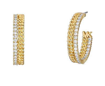 Michael Kors - Luxusní kruhové náušnice s kubickými zirkony Metallic Muse MKJ8279CZ710