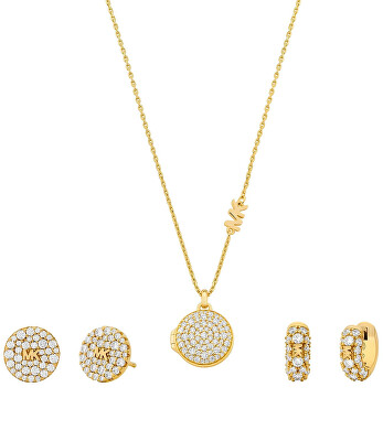 Michael Kors - Luxusní pozlacená souprava šperků MKC1699SET (náhrdelník, 2x náušnice)