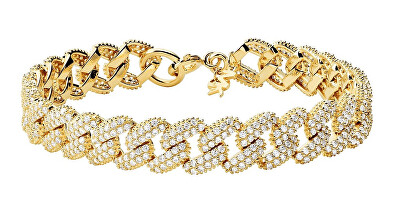 Michael Kors - Luxusní pozlacený náramek se zirkony Statement Link MKC1427AN710