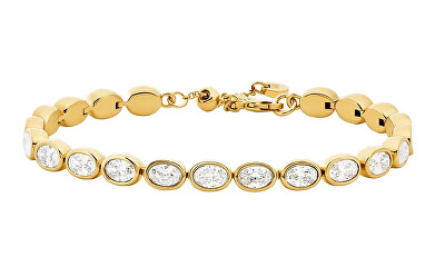 Michael Kors - Oslnivý pozlacený náramek s kubickými zirkony Bezel MKJ8470710