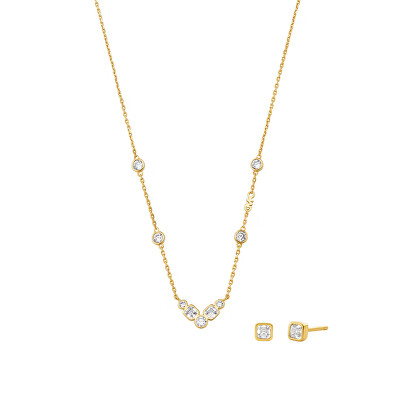 Michael Kors - Pozlátená súprava šperkov Premium MKC1774SET (náhrdelník, náušnice)
