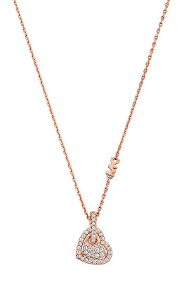 Michael Kors - Pozlacený náhrdelník Srdce se zirkony Premium MKC1747CZ791 (řetízek, přívěsek)