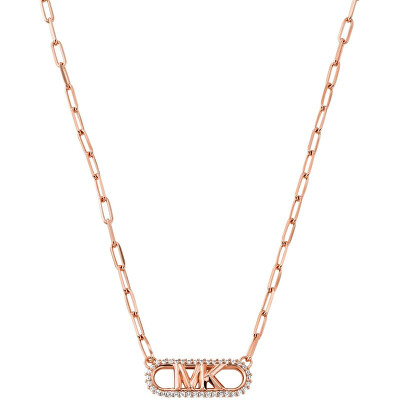Michael Kors - Slušivý bronzový náhrdelník s kubickými zirkony MKC1655CZ791