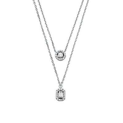 Michael Kors - Slušivý dvojitý stříbrný náhrdelník Brilliance MKC1745CZ040