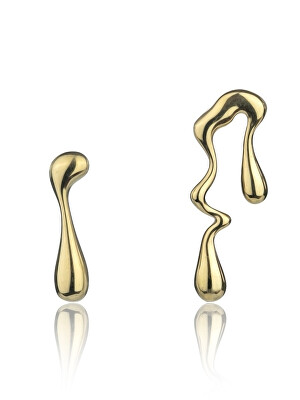 Marc Malone - Asymetrické pozlacené náušnice Averie Gold Earrings MCE24018G