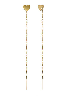 Marc Malone - Dlouhé řetízkové náušnice se srdíčkem MCE250388G