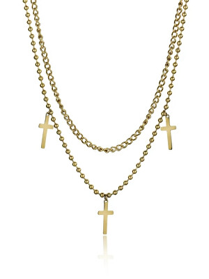 Marc Malone - Dvojitý pozlacený náhrdelník Brooke Gold Necklace MCN23106G