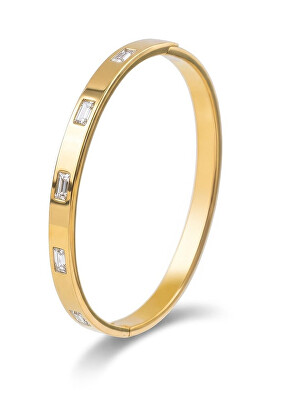 Marc Malone - Elegantní pevný náramek s čirými krystaly Doré MCB250400G