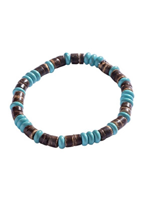 Marc Malone - Korálkový pánský náramek s tyrkysem MCGB5087