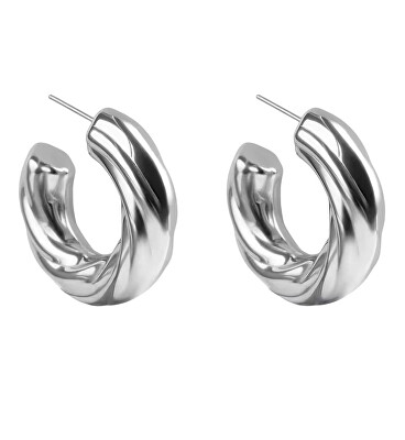 Marc Malone - Moderní ocelové kruhy Celeste Silver Earrings MCE250192S