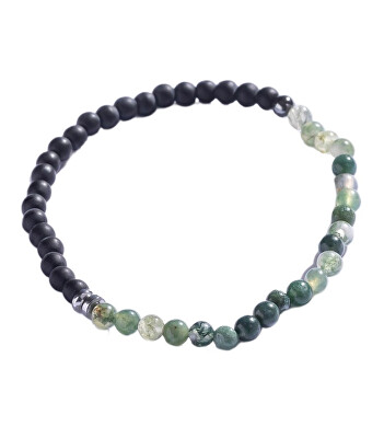 Marc Malone - Pánský korálkový náramek s mechovým achátem MCGB5107